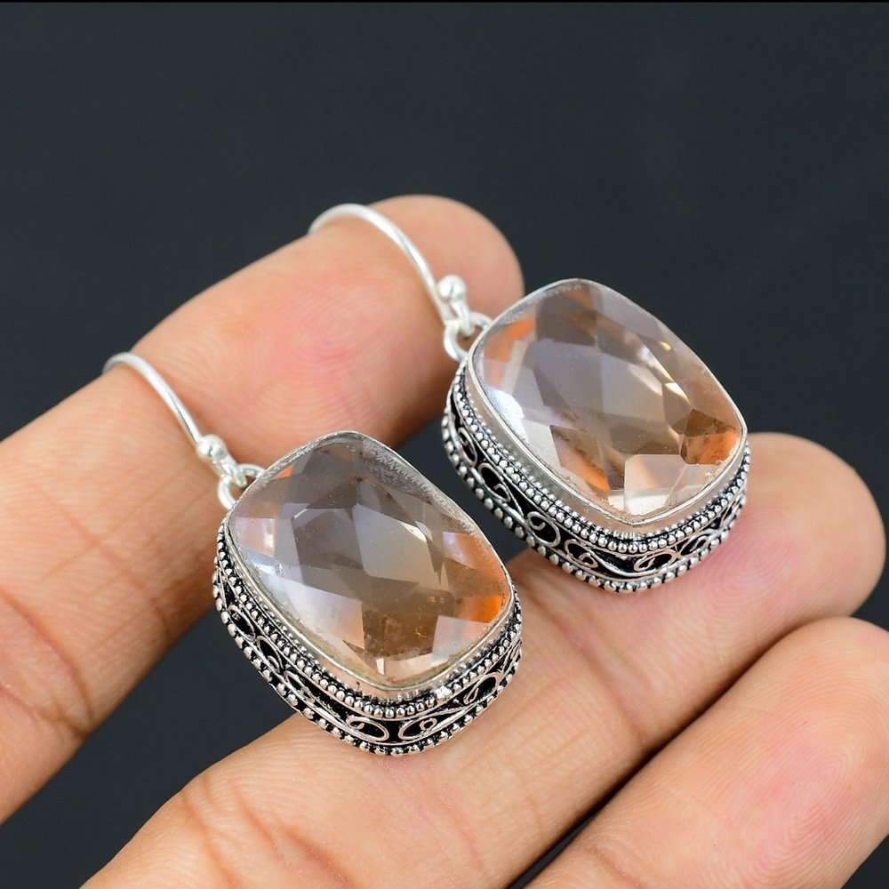 Stunning Tourmaline Gemstone Earrings Wrapped in Solid 925 Sterling Silver